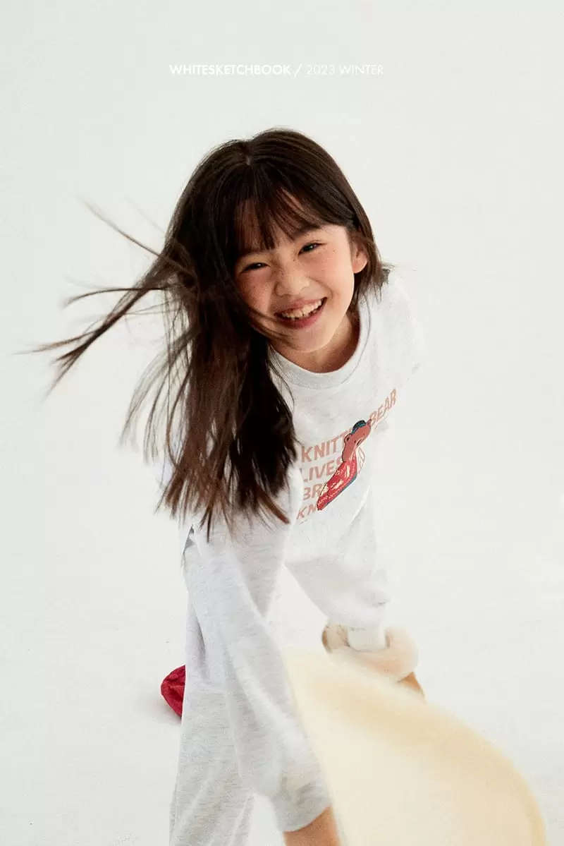Whitesketchbook - Korean Children Fashion - #magicofchildhood - Knit Bear Fleece Top Bottom Set - 3
