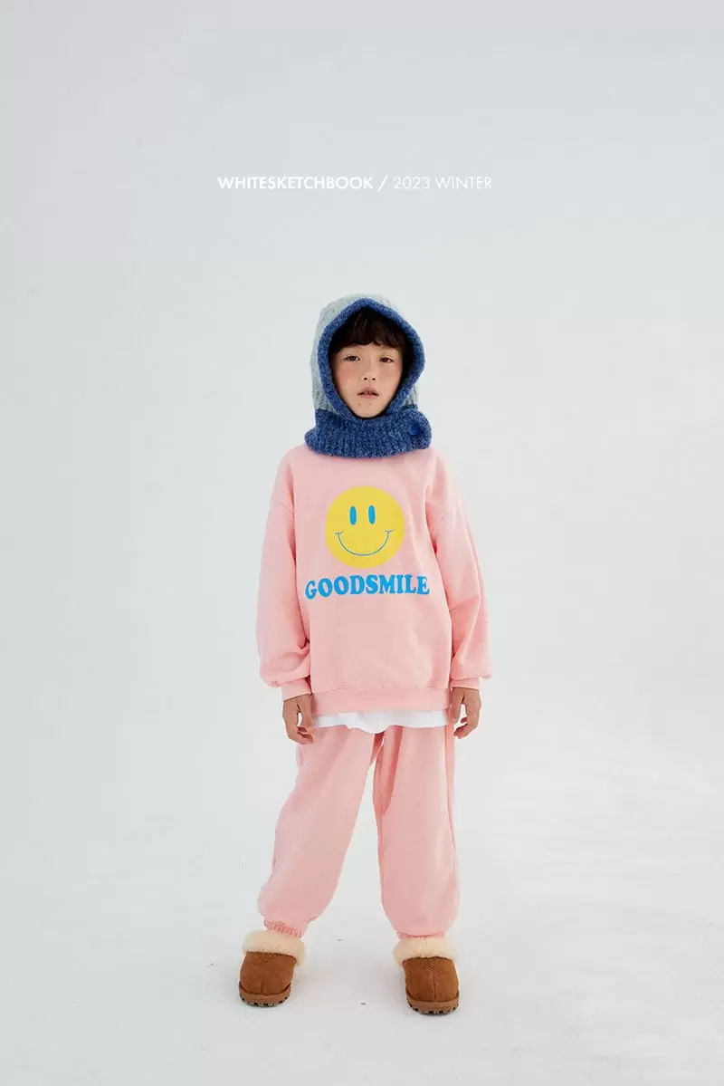 Whitesketchbook - Korean Children Fashion - #minifashionista - Good Smile Fleece Top Bottom Set - 3