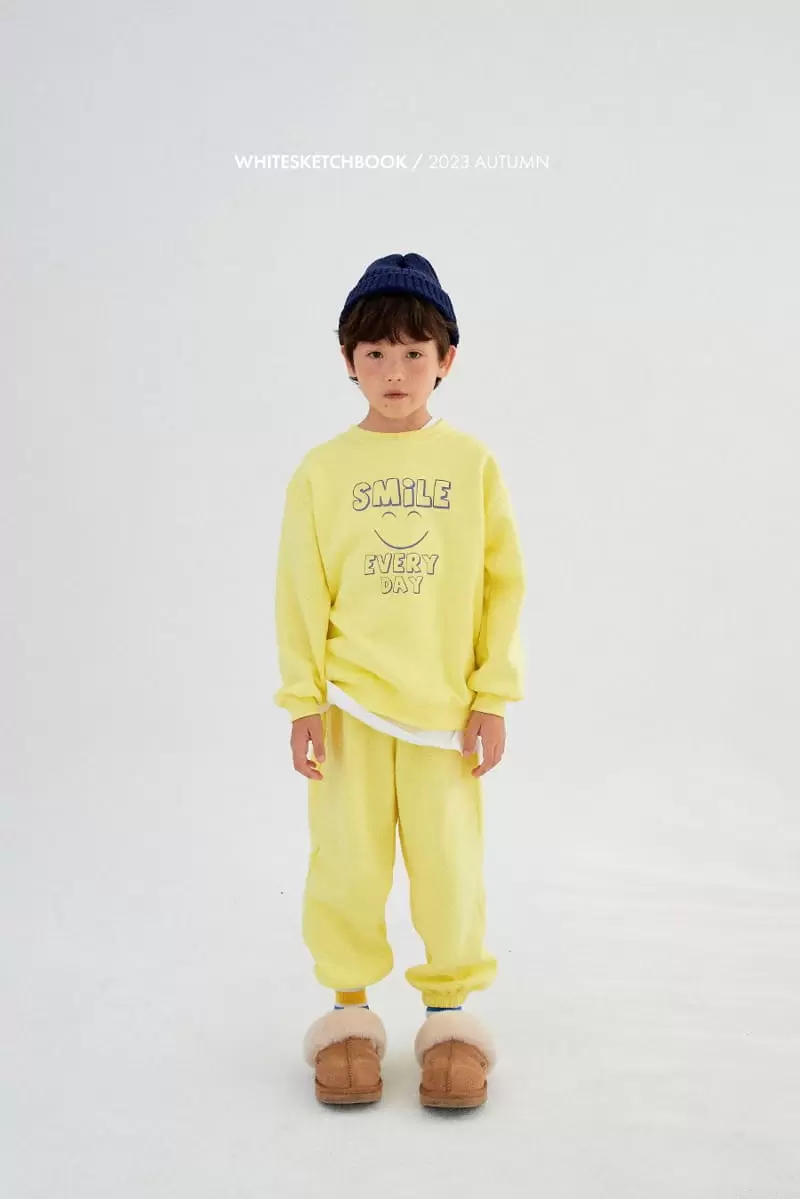 Whitesketchbook - Korean Children Fashion - #minifashionista - Everyday Smile Fleece Top Bottom Set - 6