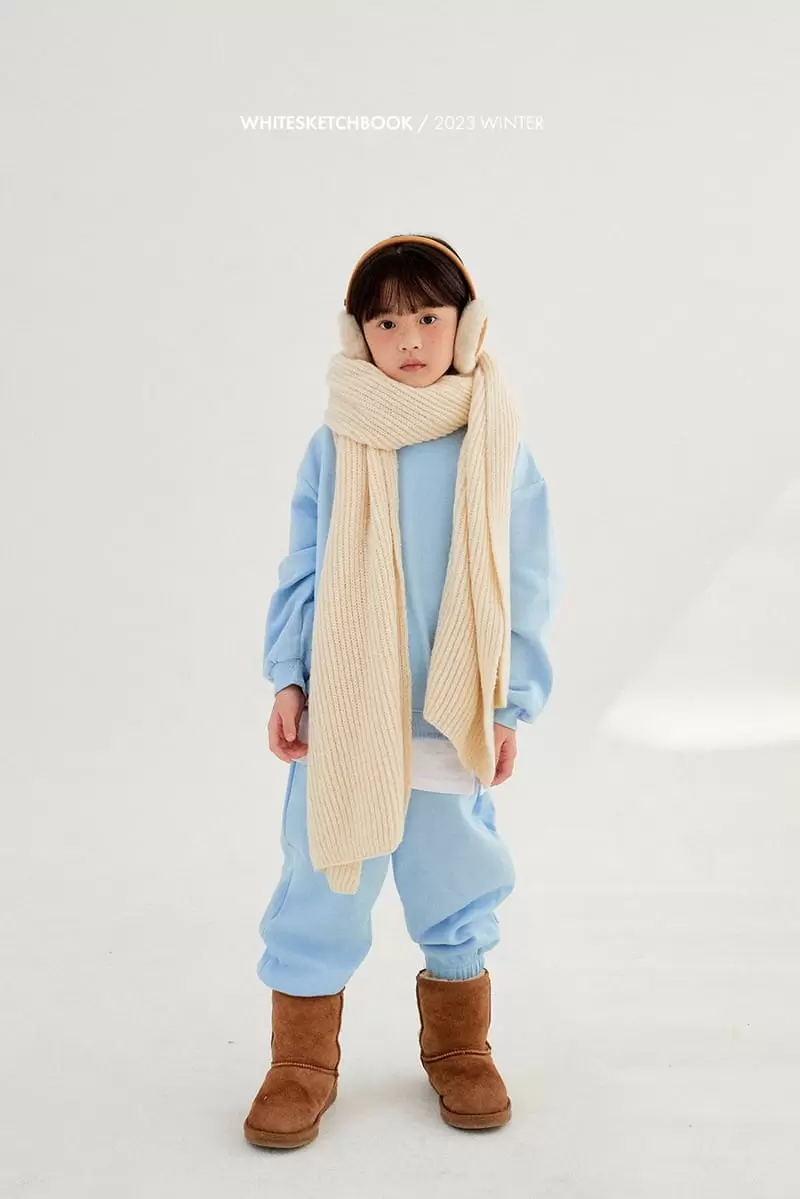 Whitesketchbook - Korean Children Fashion - #prettylittlegirls - Fleece Basic Top Bottom Set - 3