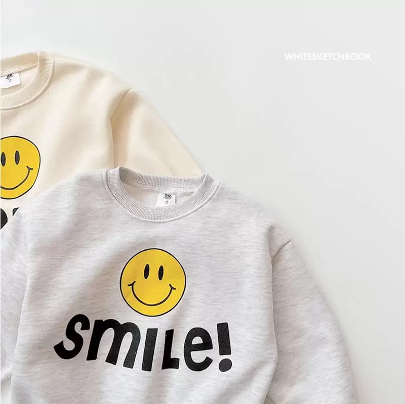 Whitesketchbook - Korean Children Fashion - #prettylittlegirls - Smile Fleece Top Bottom Set - 11