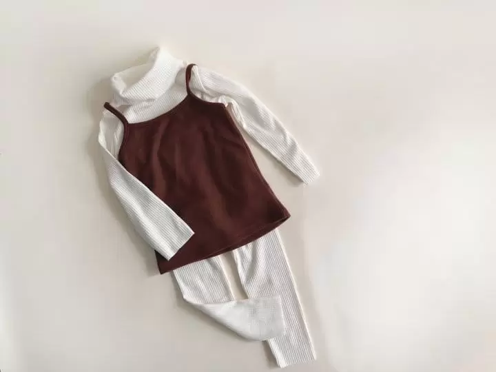 Yerooyena - Korean Children Fashion - #discoveringself - Fleece Turtleneck Tee Leggings Set - 8