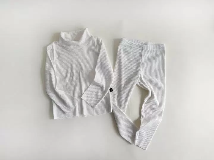 Yerooyena - Korean Children Fashion - #kidzfashiontrend - Fleece Turtleneck Tee Leggings Set - 12