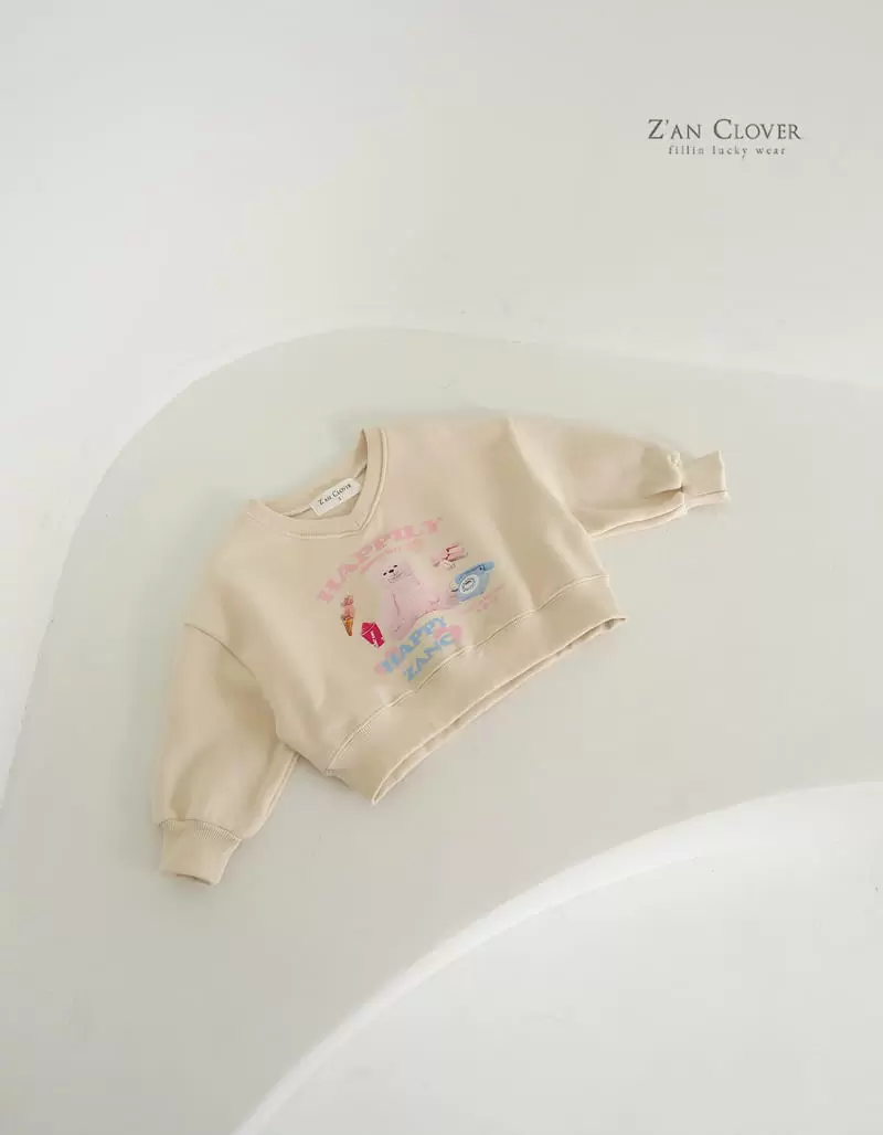 Zan Clover - Korean Children Fashion - #childrensboutique - Hppy Bear Sweatshirt - 4