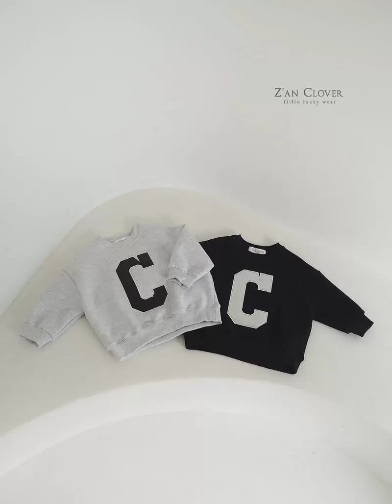 Zan Clover - Korean Children Fashion - #designkidswear - C Embrodiery Sweatshirt - 3
