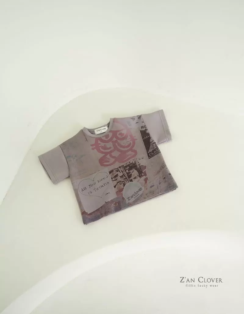 Zan Clover - Korean Children Fashion - #fashionkids - Digital Boxy Tee - 9