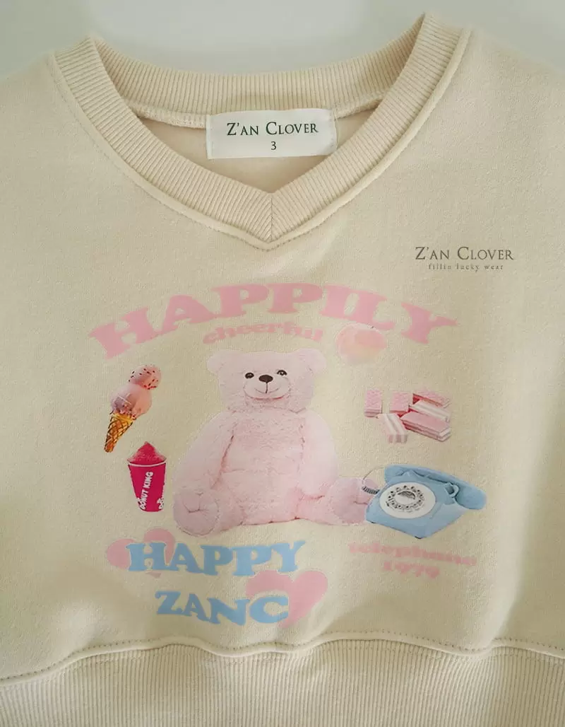 Zan Clover - Korean Children Fashion - #fashionkids - Hppy Bear Sweatshirt - 6