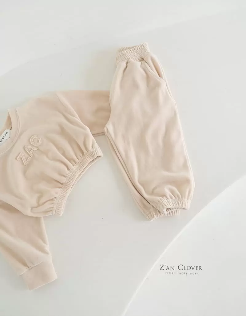 Zan Clover - Korean Children Fashion - #kidsshorts - ZAC Veloure Top Bottom Set - 2