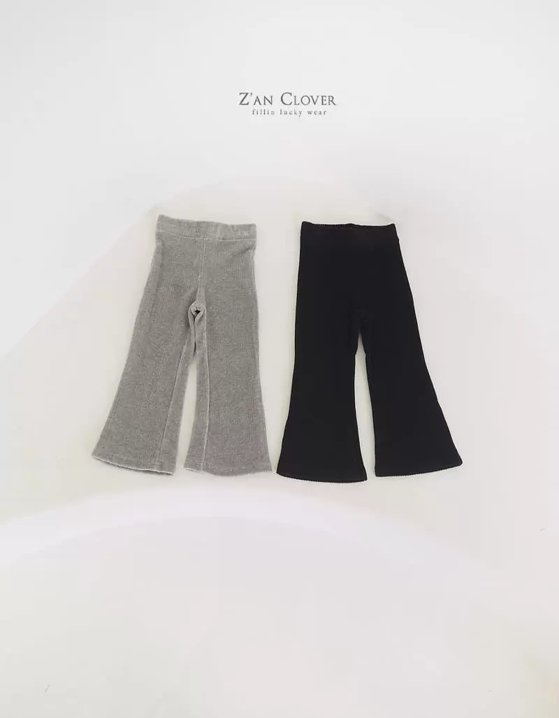 Zan Clover - Korean Children Fashion - #kidzfashiontrend - Veloure Bootscut Pants - 3