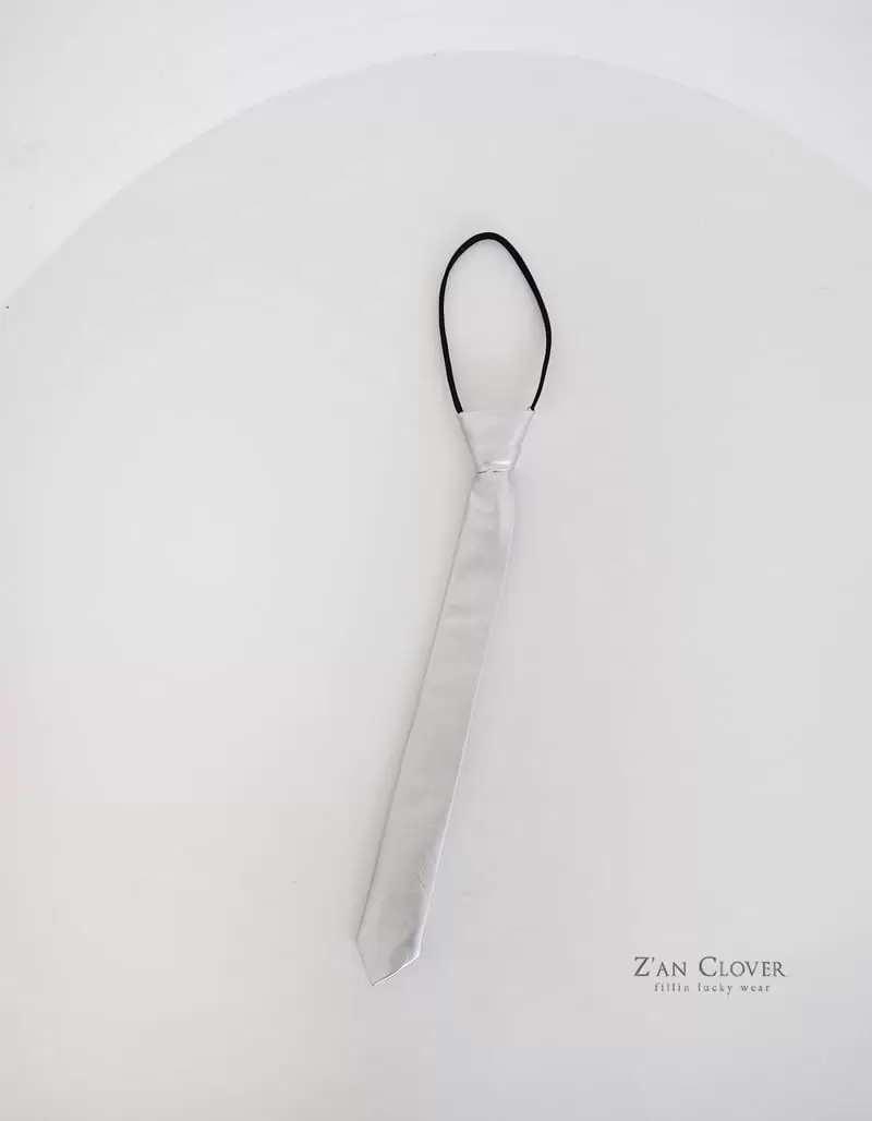 Zan Clover - Korean Children Fashion - #minifashionista - Silver Neck Tie