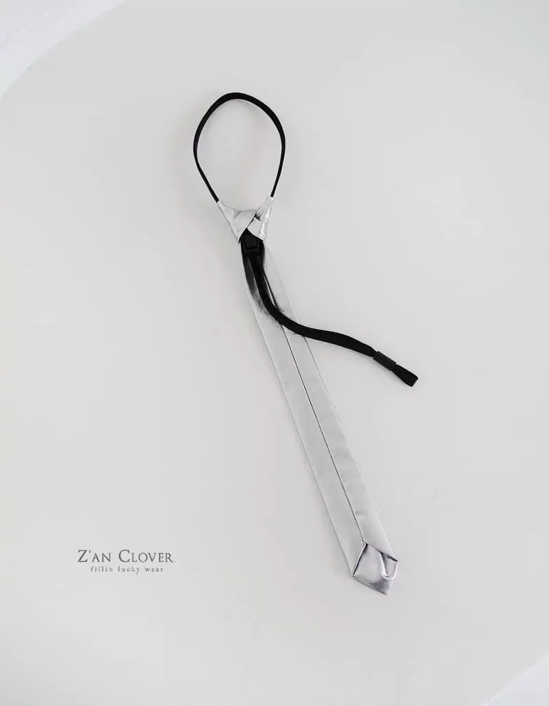 Zan Clover - Korean Children Fashion - #prettylittlegirls - Silver Neck Tie - 2