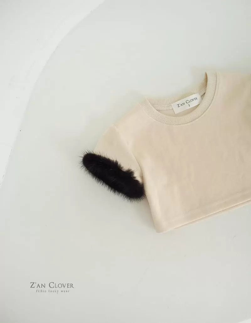 Zan Clover - Korean Children Fashion - #prettylittlegirls - Fluffy Triming Tee - 3