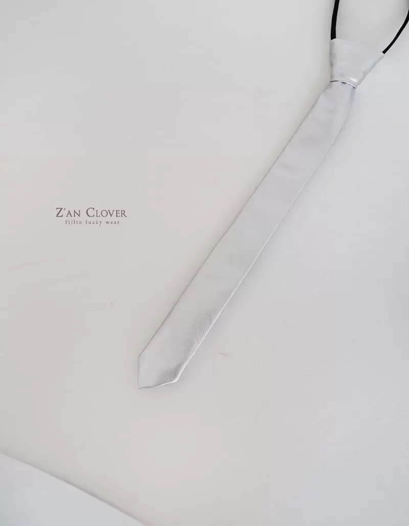 Zan Clover - Korean Children Fashion - #stylishchildhood - Silver Neck Tie - 5