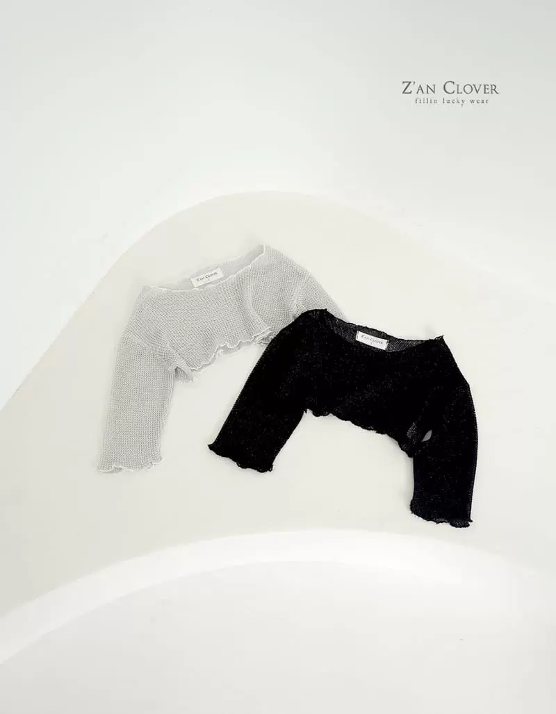 Zan Clover - Korean Children Fashion - #toddlerclothing - Matal Mesh Tee