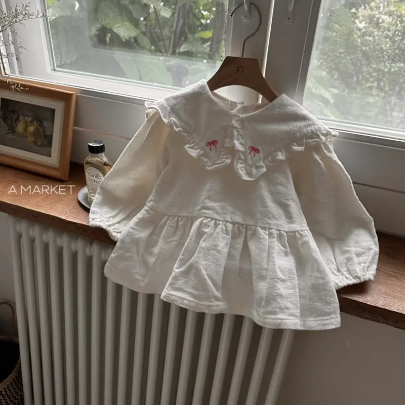 A-Market - Korean Children Fashion - #childofig - Pink Ribbon Blouse