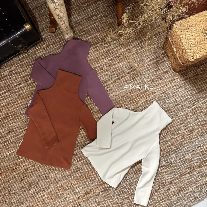 A-Market - Korean Children Fashion - #kidsshorts - Long Turtleneck Tee