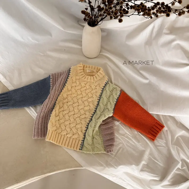 A-Market - Korean Children Fashion - #littlefashionista - Rainbow Knit Tee