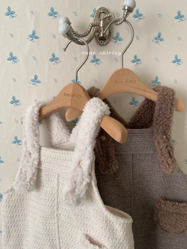 Anne Shirley - Korean Baby Fashion - #babyoutfit - Fleece Dungarees Bodysuit