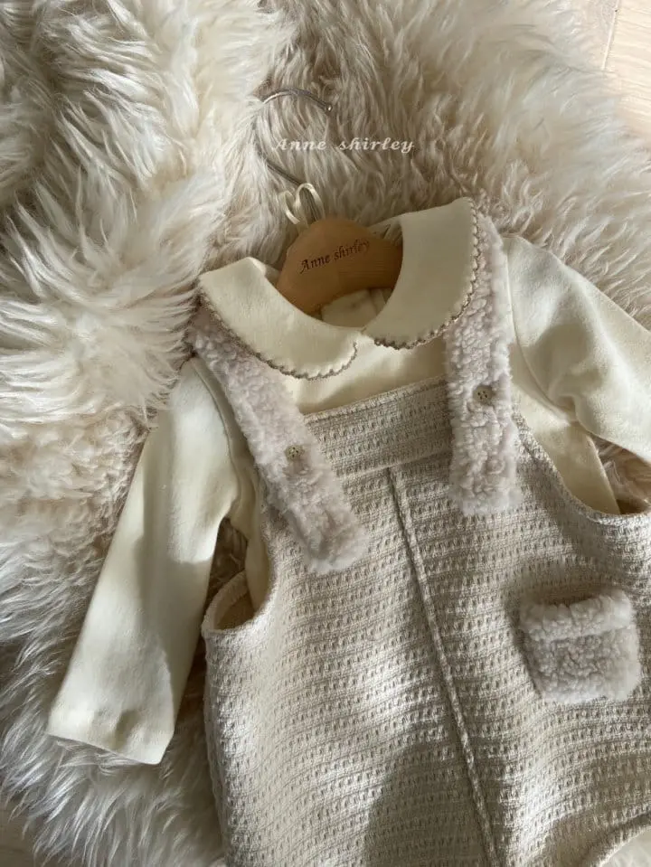 Anne Shirley - Korean Baby Fashion - #babyoutfit - Fleece Dungarees Bodysuit - 2