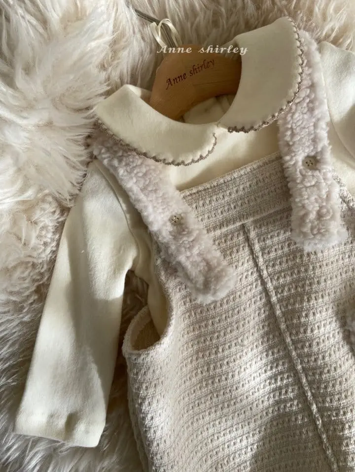 Anne Shirley - Korean Baby Fashion - #babywear - Fleece Dungarees Bodysuit - 3