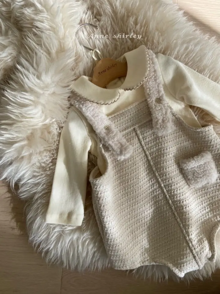 Anne Shirley - Korean Baby Fashion - #babywear - Fleece Dungarees Bodysuit - 4