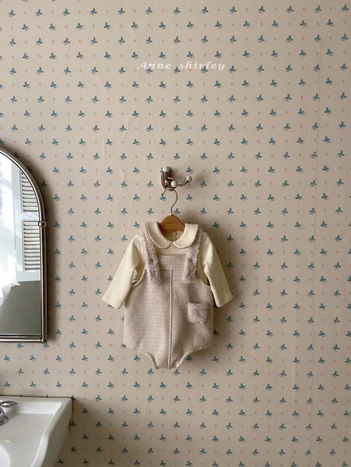 Anne Shirley - Korean Baby Fashion - #onlinebabyshop - Fleece Dungarees Bodysuit - 5