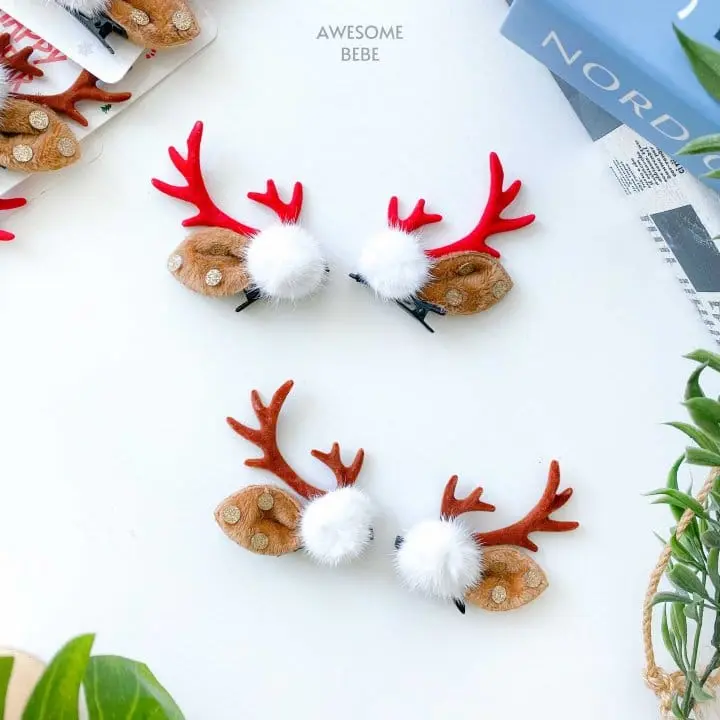 Awesome Bebe - Korean Children Fashion - #childrensboutique - Christmas Deer Bbul Hair Pin - 2