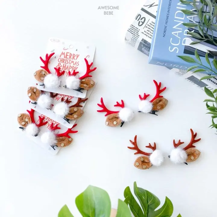 Awesome Bebe - Korean Children Fashion - #designkidswear - Christmas Deer Bbul Hair Pin - 4