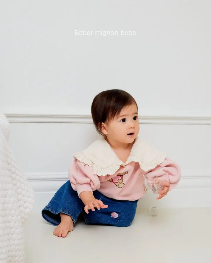 Babar Mignon - Korean Baby Fashion - #babyclothing - Bebe Denim Heart Pants - 7