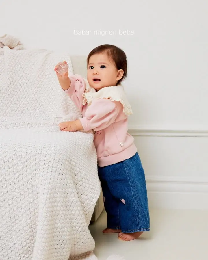 Babar Mignon - Korean Baby Fashion - #babyfever - Bebe Denim Heart Pants - 9