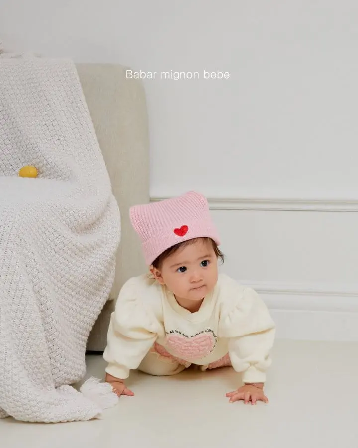 Babar Mignon - Korean Baby Fashion - #babyfever - Bebe Heart Sweatshirt - 2