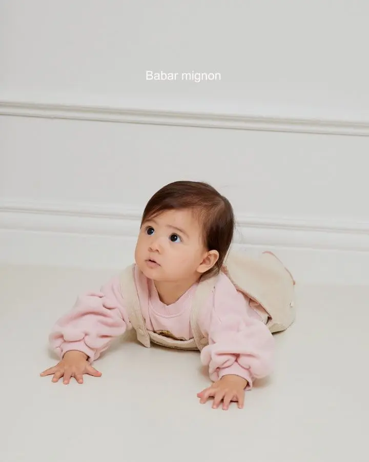 Babar Mignon - Korean Baby Fashion - #babyoutfit - Bebe Heart Rib Dungarees - 2