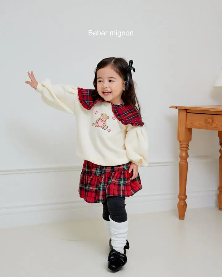 Babar Mignon - Korean Children Fashion - #Kfashion4kids - Check Cancan Skirt Leggings - 11