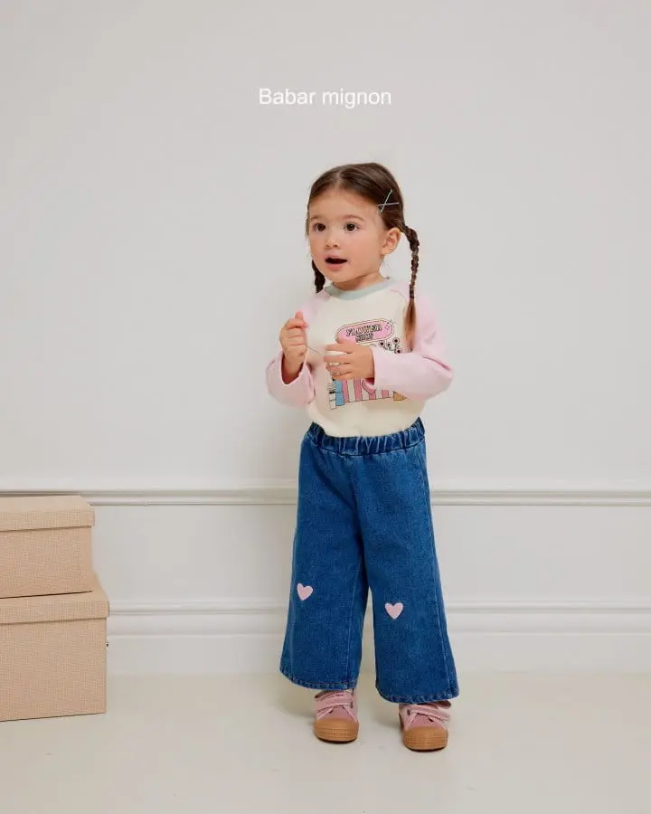 Babar Mignon - Korean Children Fashion - #childrensboutique - Denim Heart Pants - 10