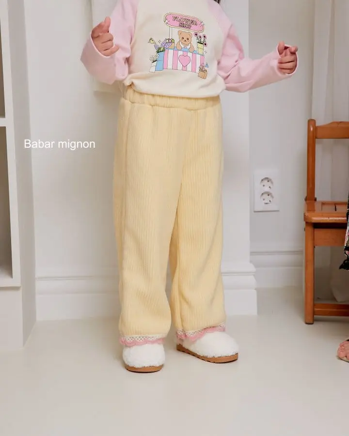 Babar Mignon - Korean Children Fashion - #kidsshorts - Rib Lace Pants - 6
