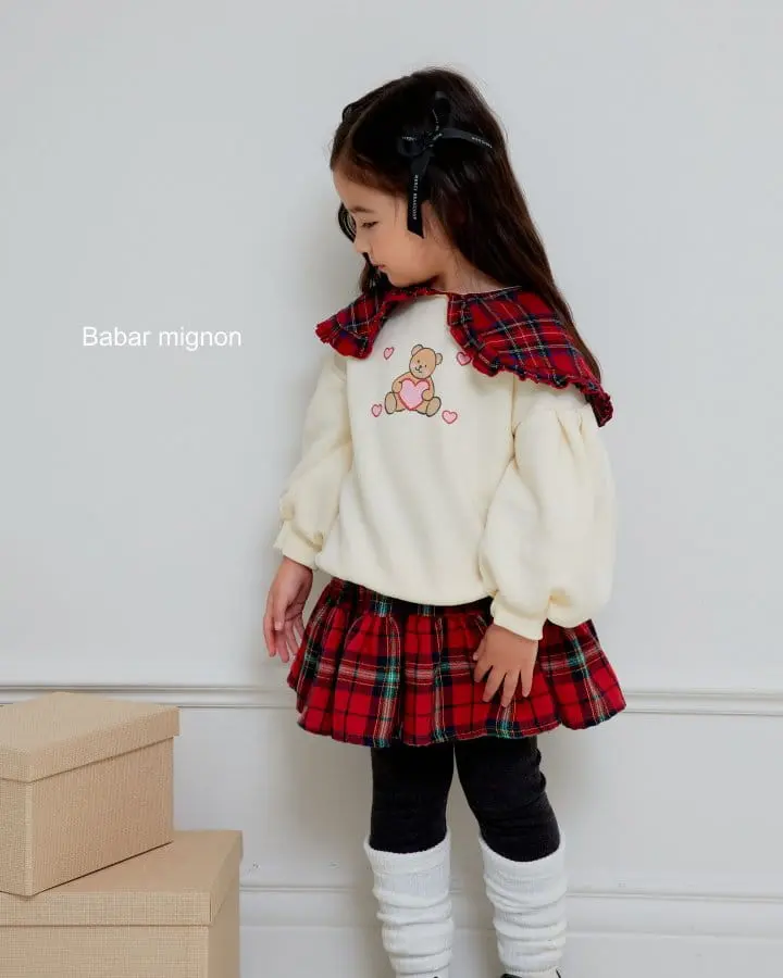 Babar Mignon - Korean Children Fashion - #kidsstore - Check Cancan Skirt Leggings - 9