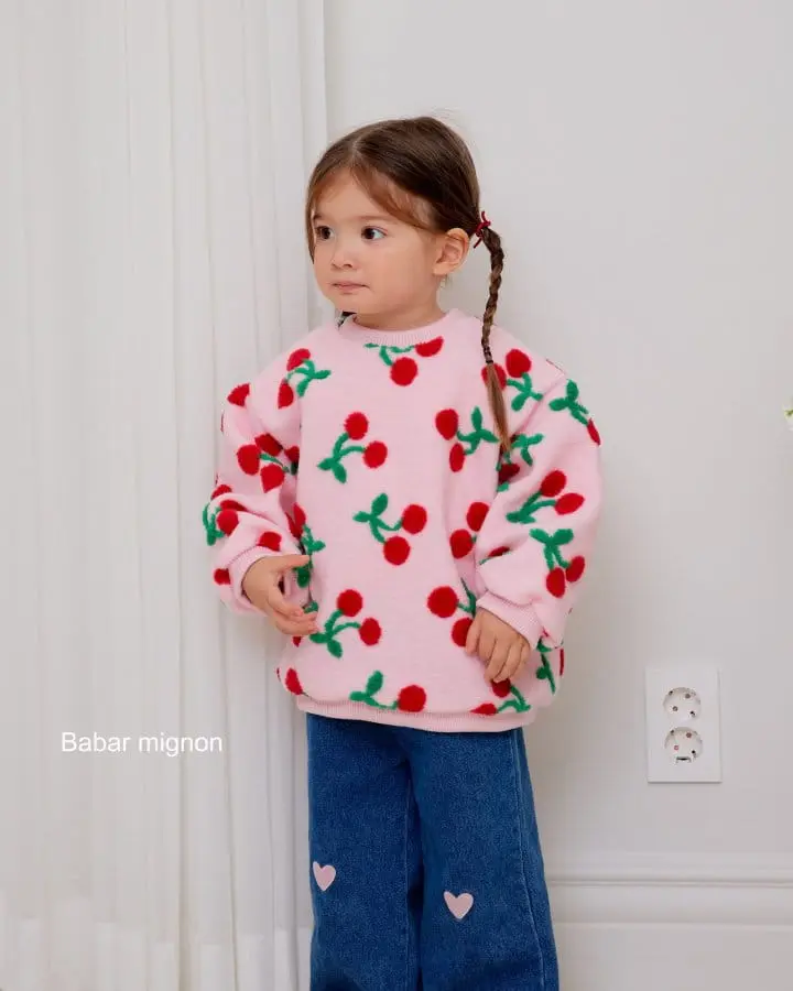 Babar Mignon - Korean Children Fashion - #kidzfashiontrend - Big Cherry Sweatshirt - 5