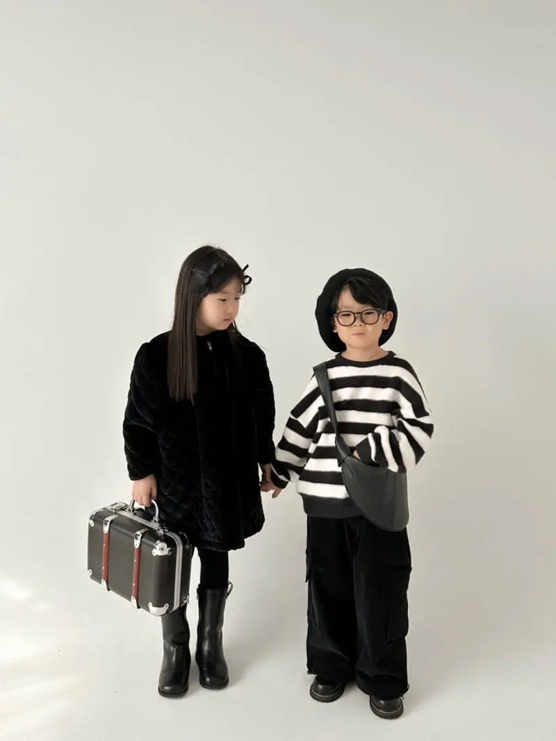 Bailey - Korean Children Fashion - #fashionkids - Velvet Quilting One-piece - 7