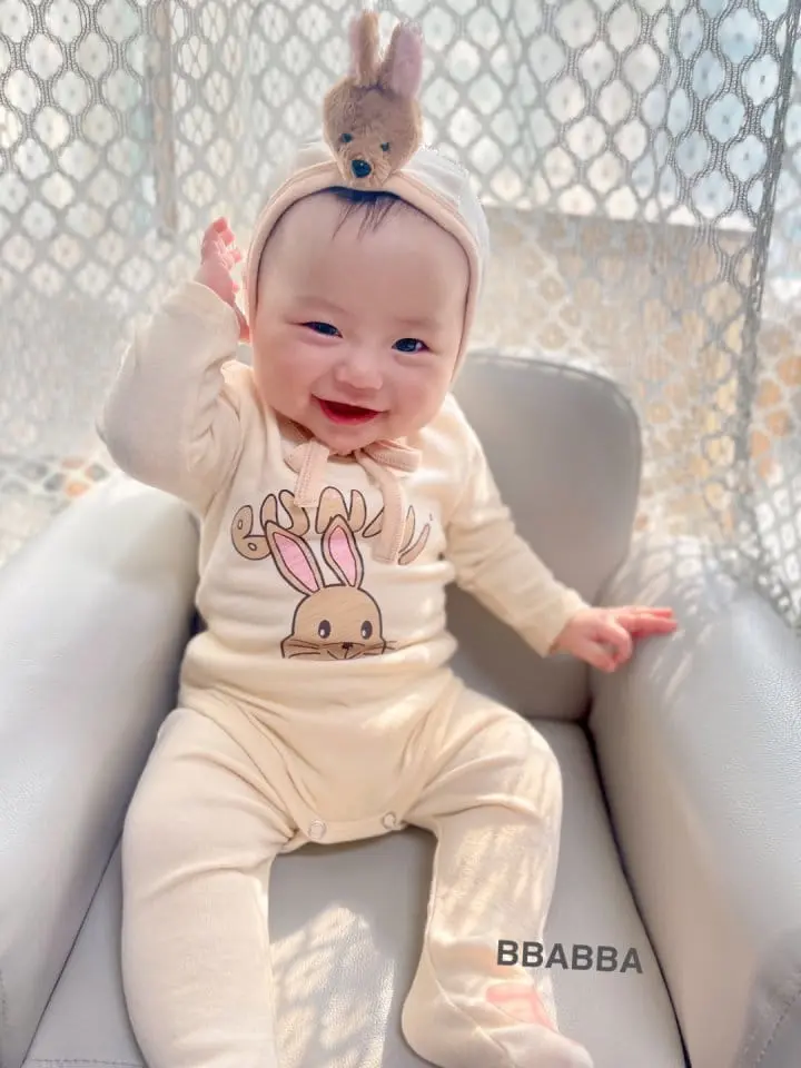 Bbabba - Korean Baby Fashion - #onlinebabyshop - Bunny Bonnet Set - 3