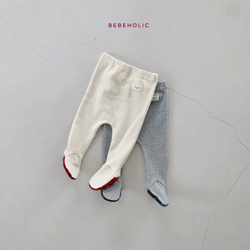 Bebe Holic - Korean Baby Fashion - #babyboutiqueclothing - Check Foot Leggings