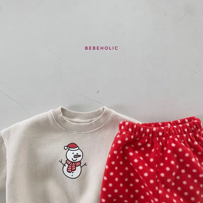Bebe Holic - Korean Baby Fashion - #babyfever - Snowman Sweatshirt - 12