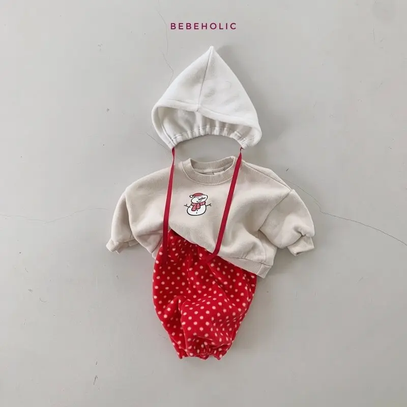 Bebe Holic - Korean Baby Fashion - #babyoutfit - Snowman Sweatshirt - 3