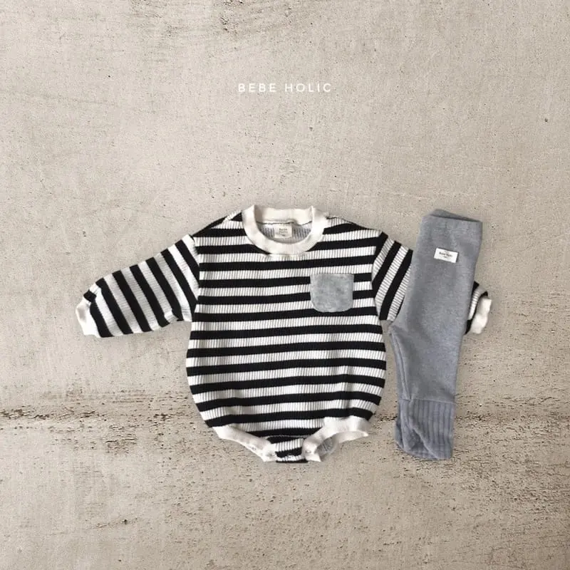 Bebe Holic - Korean Baby Fashion - #babywear - Knit Pocket Bodysuit