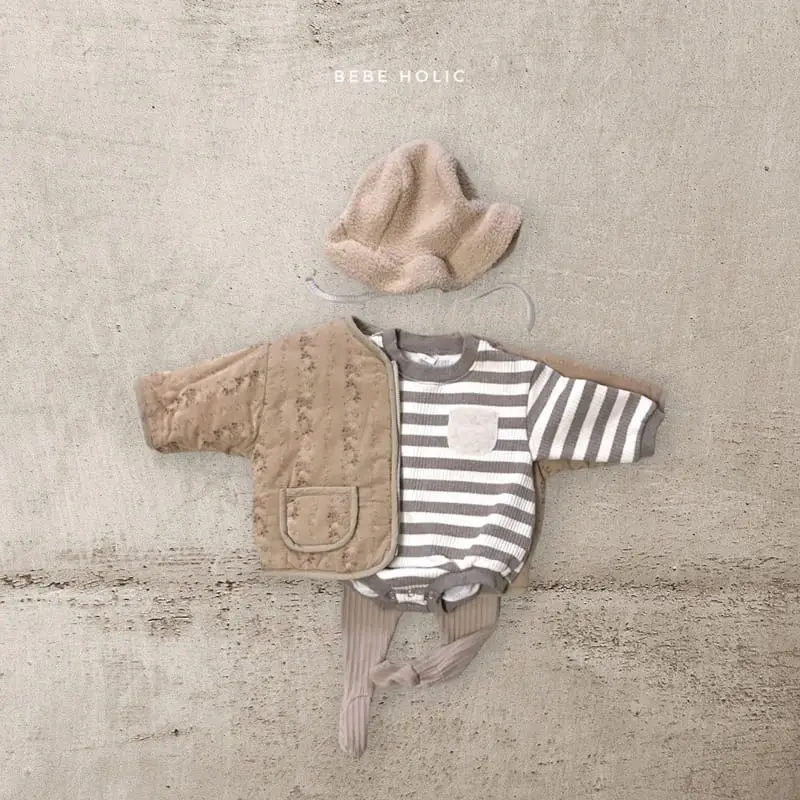 Bebe Holic - Korean Baby Fashion - #onlinebabyshop - Knit Pocket Bodysuit - 3