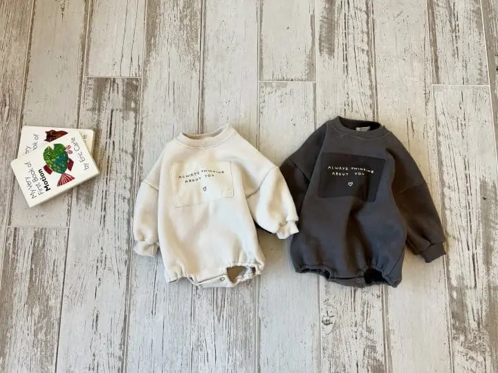 Bebe Nine - Korean Baby Fashion - #babyfever - Lettering Fleece Bodysuit - 10