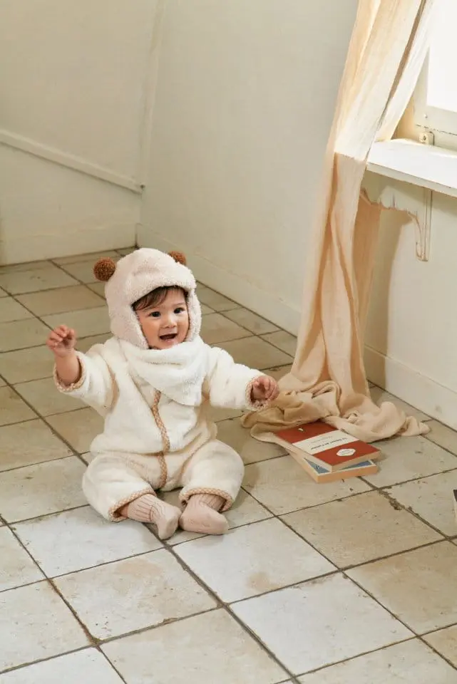 Bebe Nine - Korean Baby Fashion - #babylifestyle - Boa Scrf Bim Set - 9