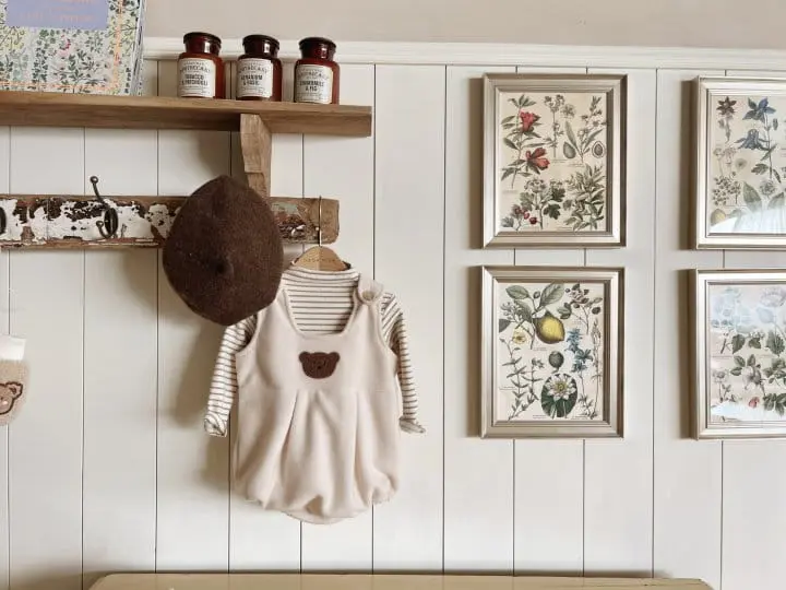 Bebe Nine - Korean Baby Fashion - #babyoninstagram - Fleece Bear Dungarees - 7