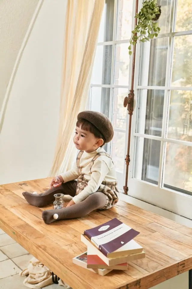 Bebe Nine - Korean Baby Fashion - #babyoninstagram - Latte Dungarees Bloomer - 5