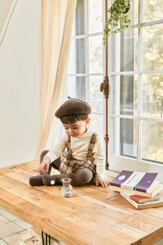 Bebe Nine - Korean Baby Fashion - #babyoutfit - Latte Dungarees Bloomer - 7