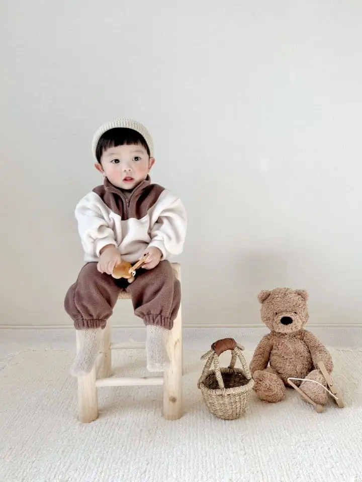 Bebe Nine - Korean Baby Fashion - #babywear - Tori Fleece Top Bottom Set - 5